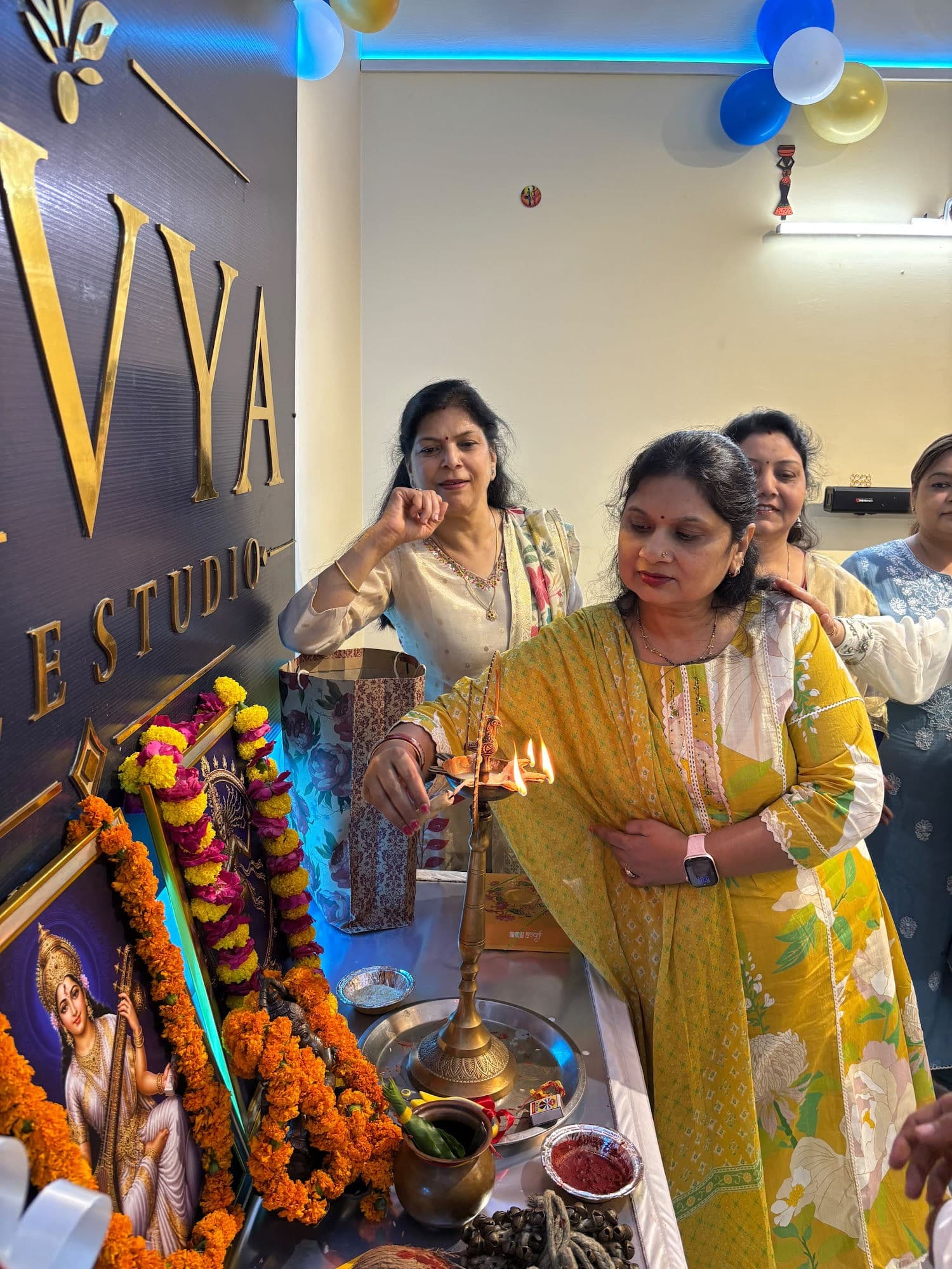 Lamp-lighting ceremony at Kavya Dance Studio's inauguration